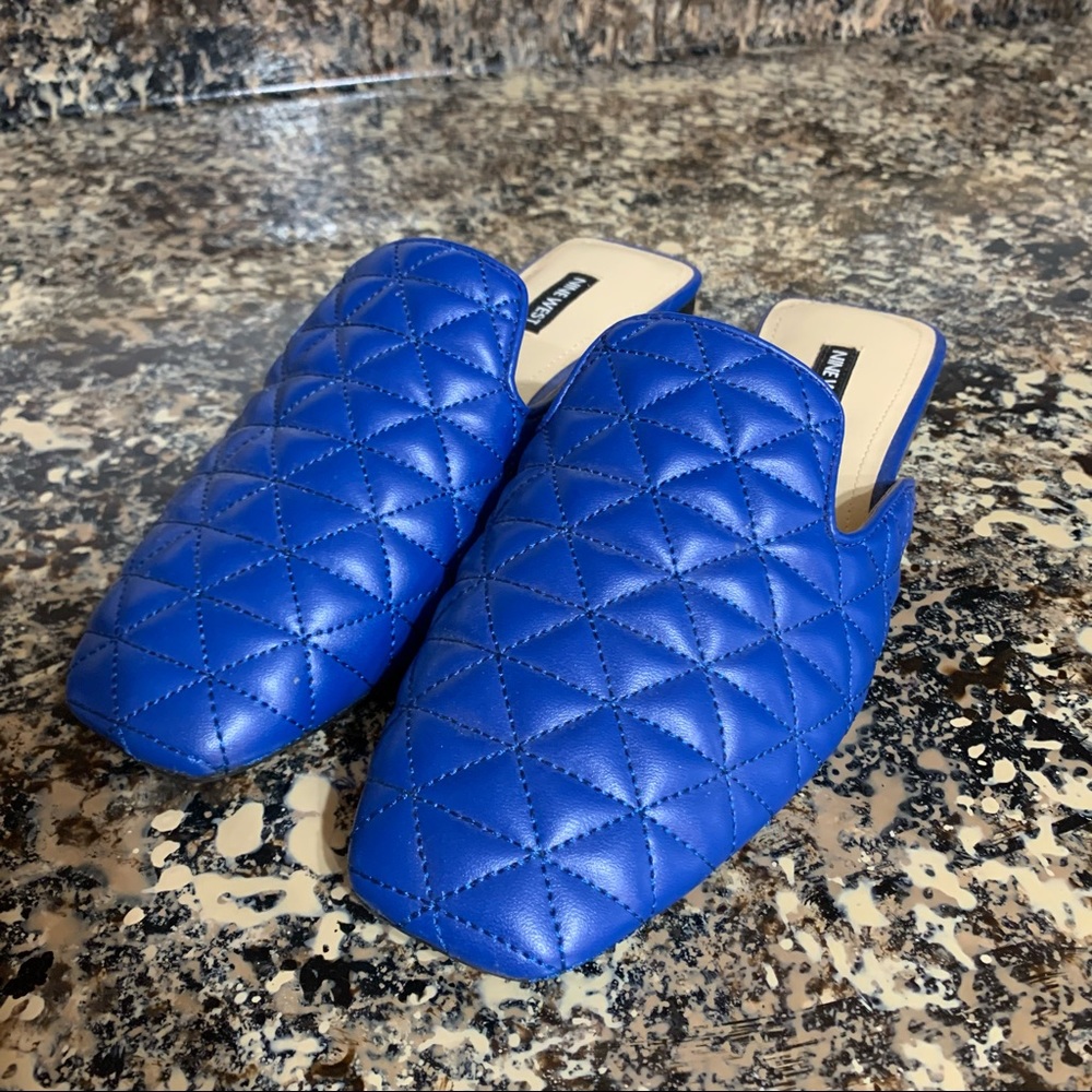 Nine West Quilted Diamond 3 Mule in Brilliant Royal Blue Brand New (no box) Sz 8